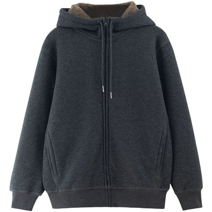 26 Imitation lamb fleece jacket, cold resistant fleece, warm and thickened fleece, zipper hooded, winter size