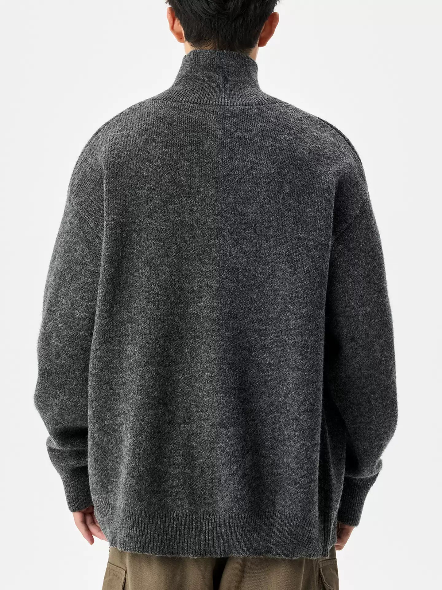 Wool cardigan knitted sweater for men