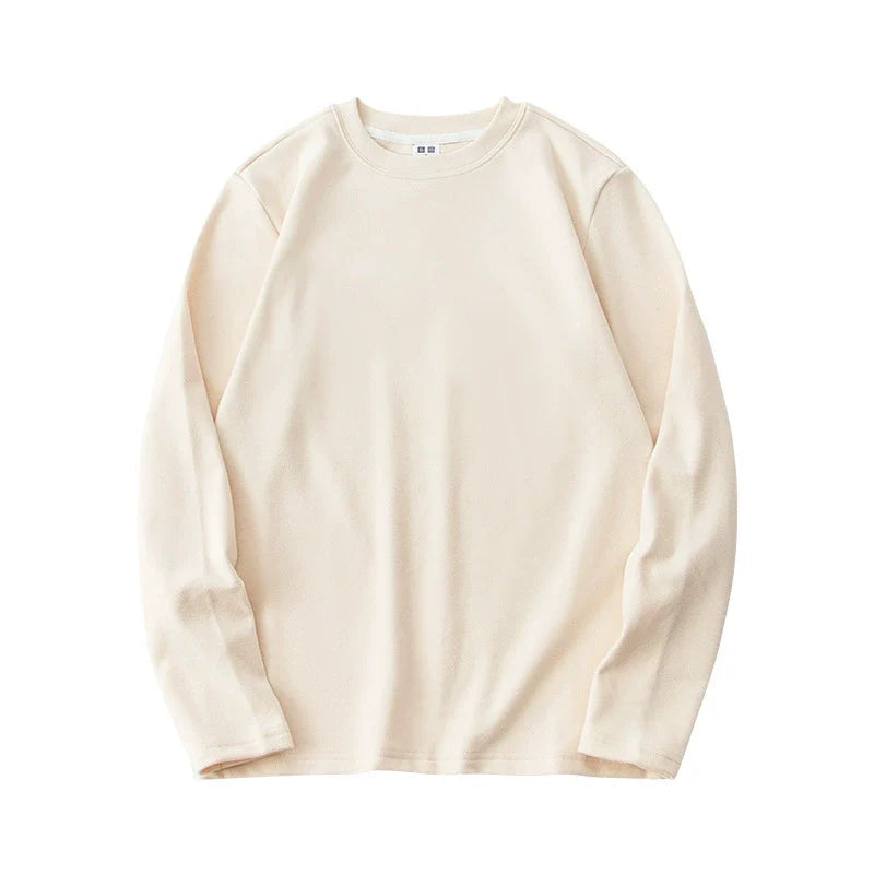 Double sided velvet warm long sleeved T-shirt with added velvet for autumn and winter