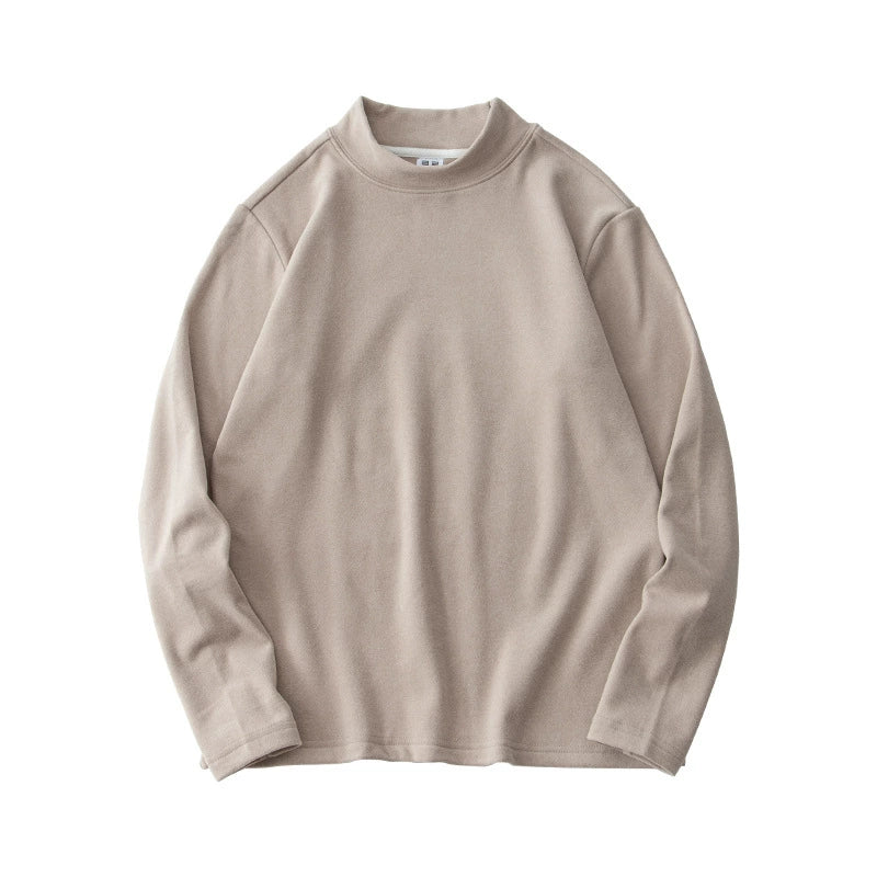 26 Double sided velvet semi high neck long sleeved T-shirt