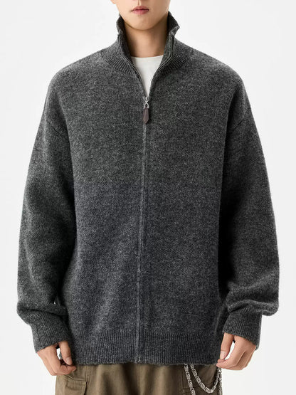 Wool cardigan knitted sweater for men