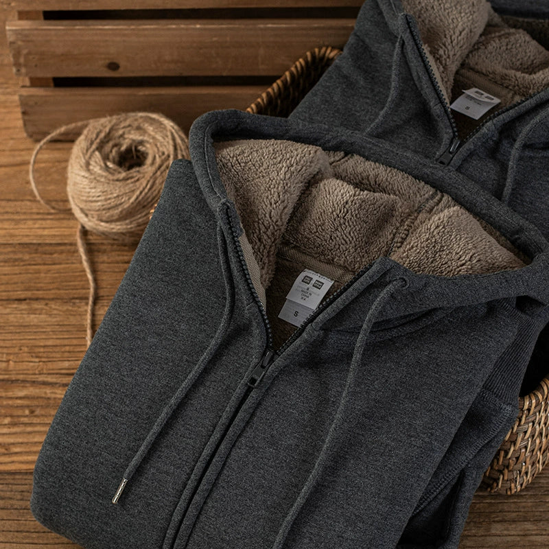 26 Imitation lamb fleece jacket, cold resistant fleece, warm and thickened fleece, zipper hooded, winter size