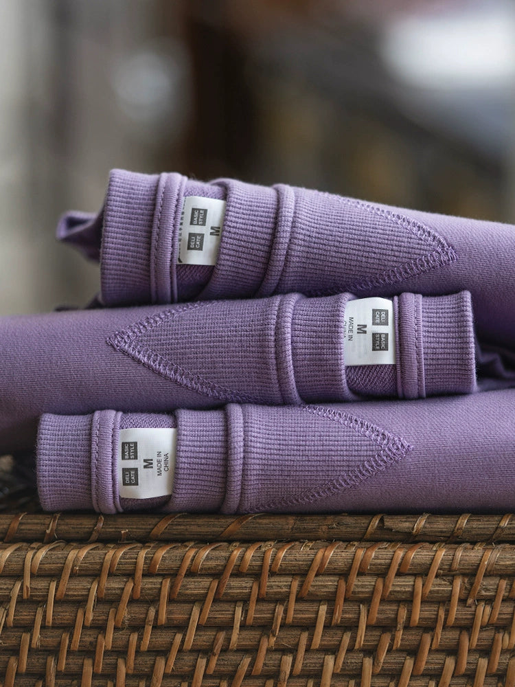 26 320g heavyweight hoodie purple high-quality round neck