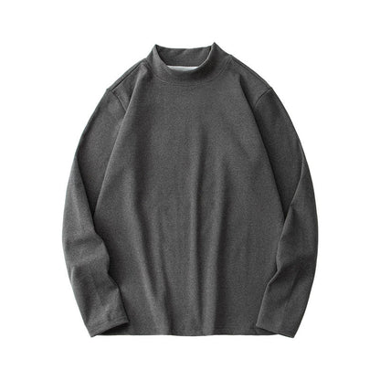 26 Double sided velvet semi high neck long sleeved T-shirt