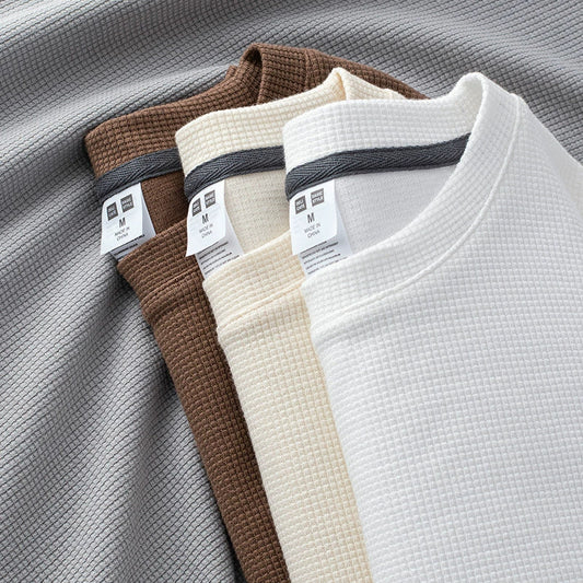 26 Waffle long sleeved T-shirt men's clothing