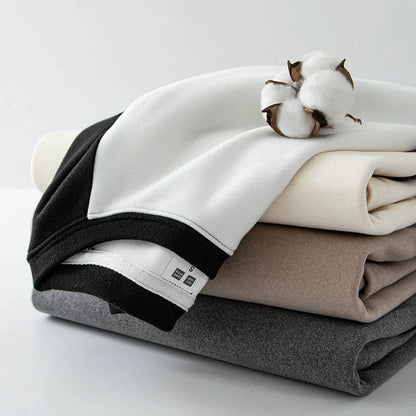 26 Double sided velvet round neck long sleeved T-shirt for warmth and thickened velvet