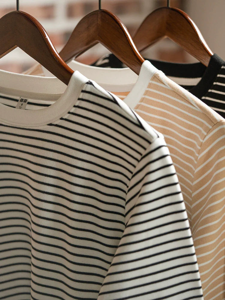 26 Striped autumn and winter base shirt