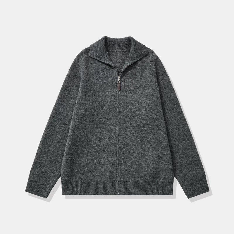 Wool cardigan knitted sweater for men