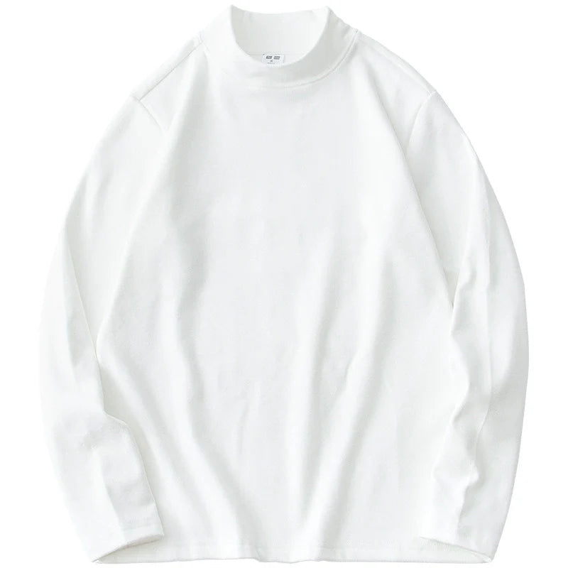 26 Double sided velvet semi high neck long sleeved T-shirt