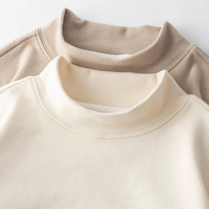 26 Double sided velvet semi high neck long sleeved T-shirt