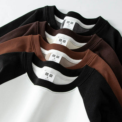 26 Double sided velvet round neck long sleeved T-shirt for warmth and thickened velvet