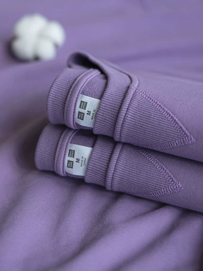 26 320g heavyweight hoodie purple high-quality round neck