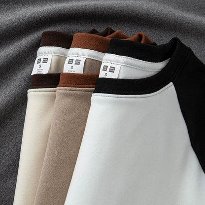 26 Double sided velvet round neck long sleeved T-shirt for warmth and thickened velvet