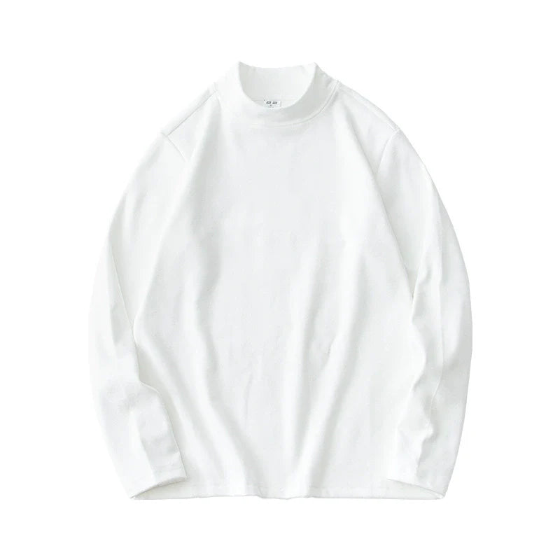 26 Double sided velvet semi high neck long sleeved T-shirt