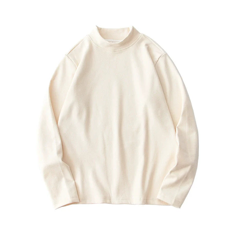 26 Double sided velvet semi high neck long sleeved T-shirt