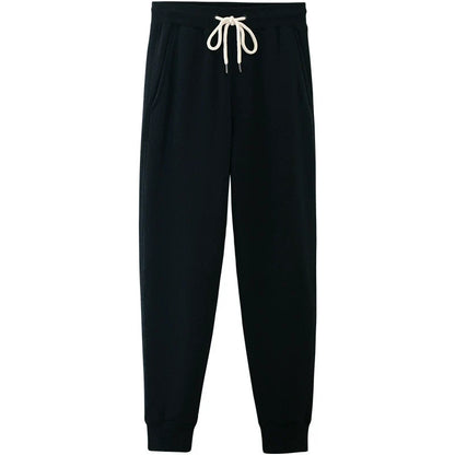 Thick woolen sweatpants with lamb wool and medium high waisted pants