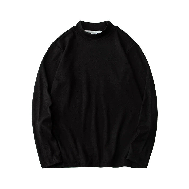 26 Double sided velvet semi high neck long sleeved T-shirt