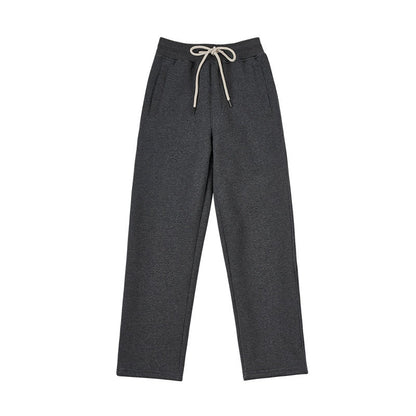 Thick woolen sweatpants with lamb wool and medium high waisted pants