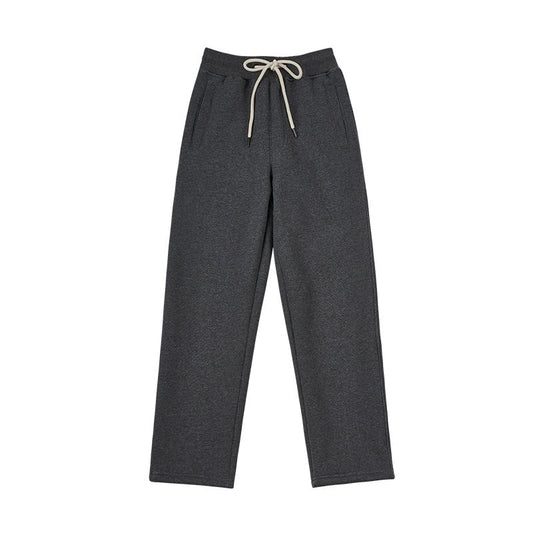 Thick woolen sweatpants with lamb wool and medium high waisted pants