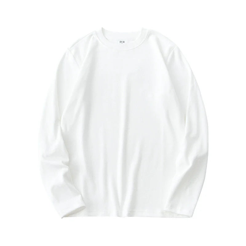 Double sided velvet warm long sleeved T-shirt with added velvet for autumn and winter