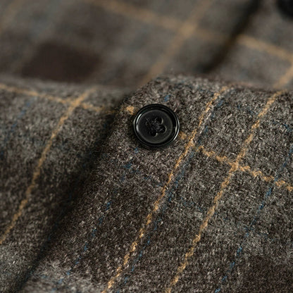 26 Workwear brushed loose checkered shirt for men