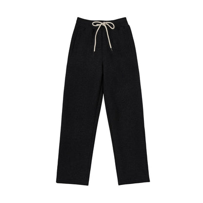 Thick woolen sweatpants with lamb wool and medium high waisted pants