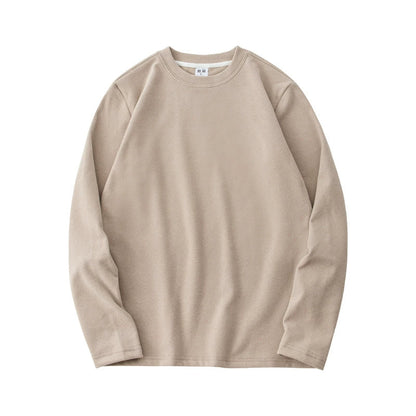 Double sided velvet warm long sleeved T-shirt with added velvet for autumn and winter